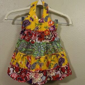 Heartworks Baby Halter Floral Sundress Boho Multi Patchwork Sparkle 18 Months